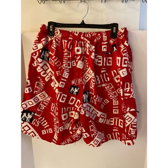 Big Dogs red  White Spellout Xl swim trunks shorts - Picture 3 of 5
